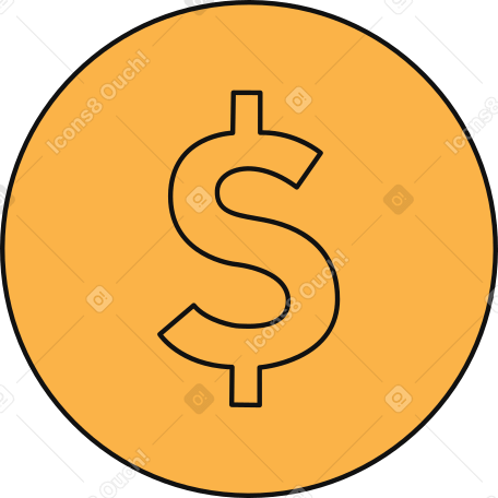 yellow money coin PNG, SVG