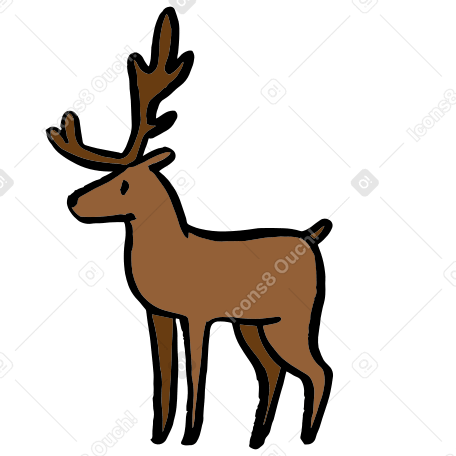 deer standing Illustration in PNG, SVG