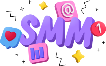 text smm with icons and doodles lettering PNG, SVG