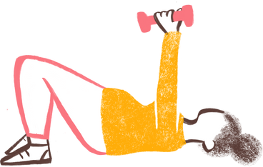woman lying on the ground doing exercise with weights PNG, SVG