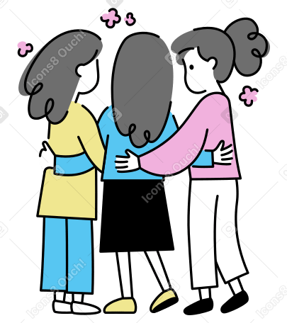 Women hugging and supporting each other PNG, SVG