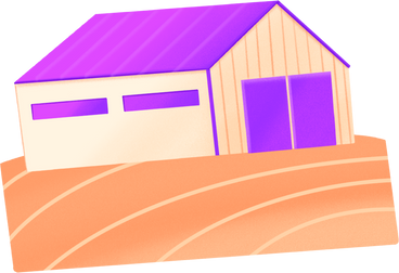 field with a farmhouse PNG, SVG
