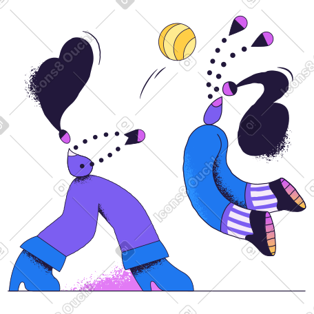 打排球的年轻女子 PNG, SVG