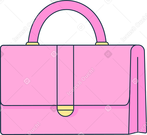 pink briefcase Illustration in PNG, SVG