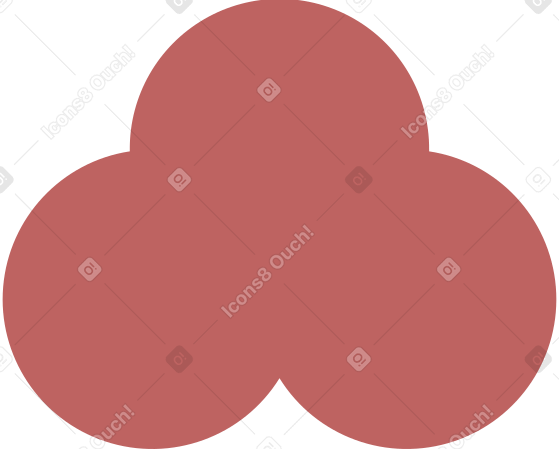 burgundy trefoil PNG, SVG