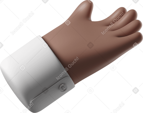 3D Brown skin hand reaching out PNG, SVG