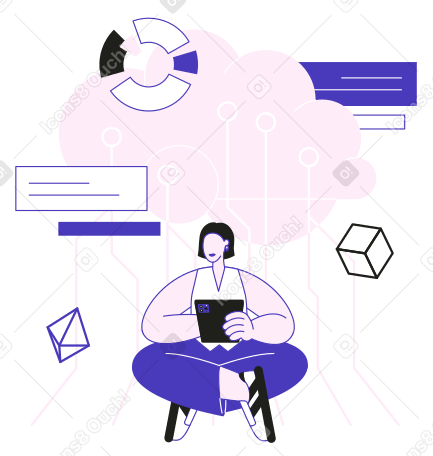Artificial intelligence and cloud computing PNG, SVG