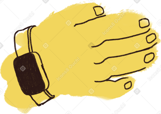 hand wth smartwatch PNG, SVG