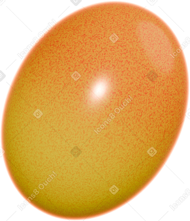3D Ei orange PNG, SVG