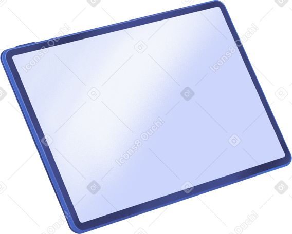 blue ipad in perspective PNG, SVG
