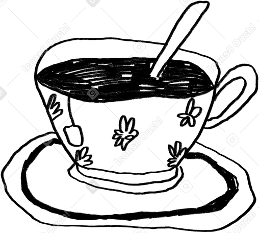 Minimale tasse tee mit schwarzer linie PNG, SVG