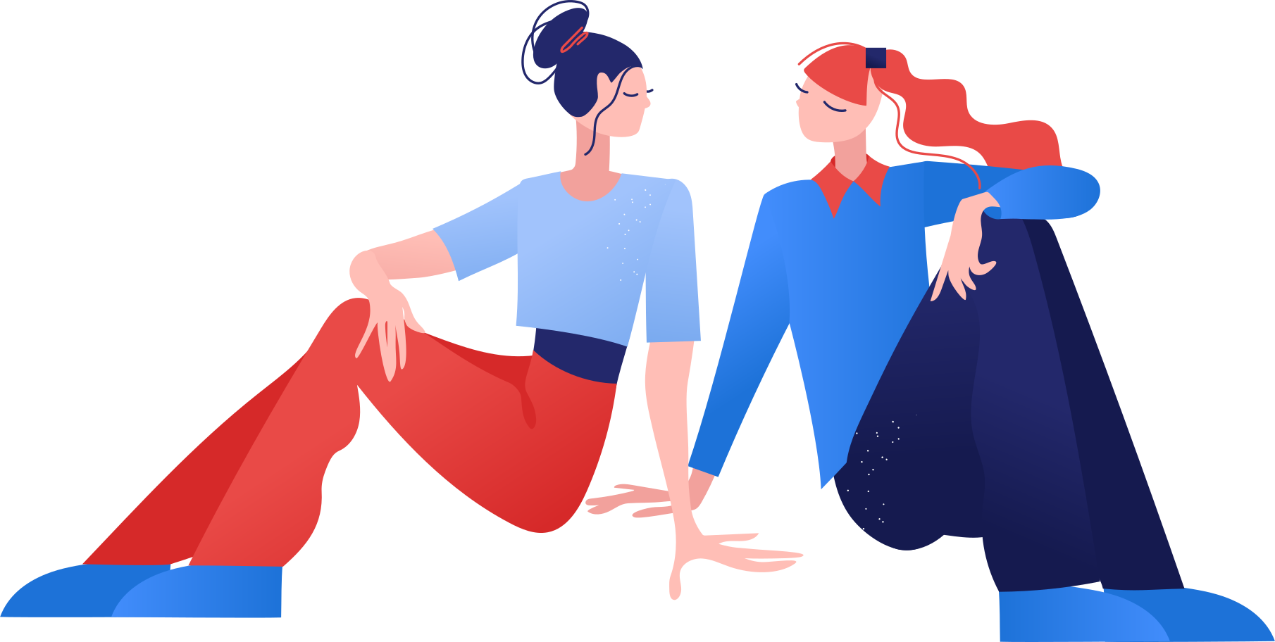 Friends Illustration in PNG, SVG