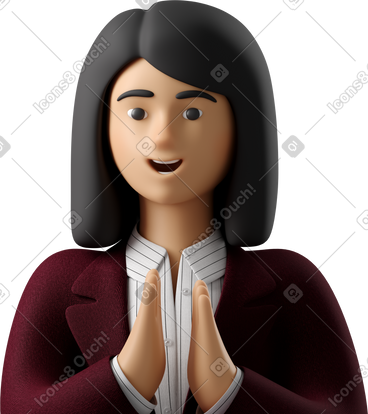 Close up of businesswoman in red suit clapping hands PNG, SVG