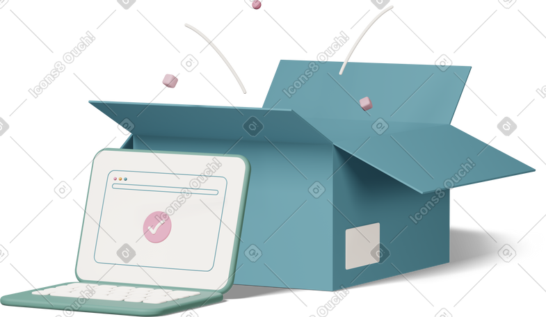 3D e commerce payment and quick delivery PNG, SVG