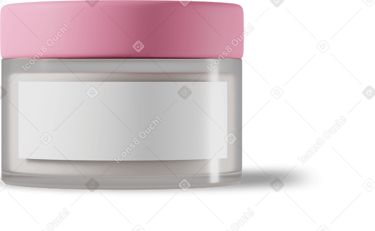 3D cosmetic cream tub on floor Illustration in PNG, SVG