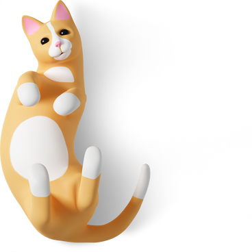 top view of cat lying on back PNG, SVG