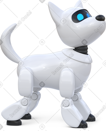 Side view of robot dog looking up PNG, SVG