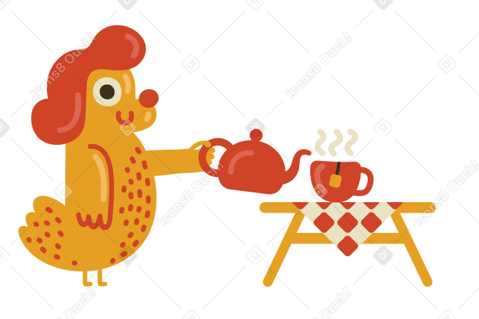 Tea time Illustration in PNG, SVG