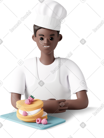 3D 用覆盆子蛋糕做饭 PNG, SVG