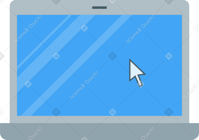 laptop with mouse pointer PNG, SVG