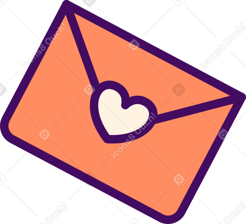 busta con cuore PNG, SVG