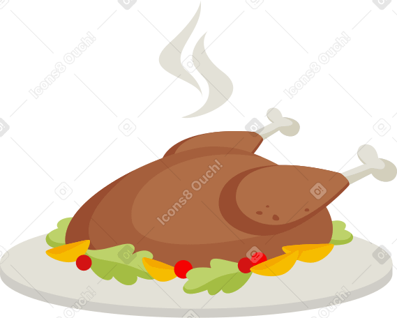 turkey on dishes PNG, SVG