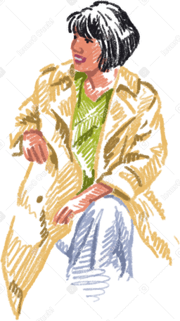 young woman in a trenchcoat PNG, SVG