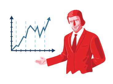 Businessman and project success graph PNG, SVG