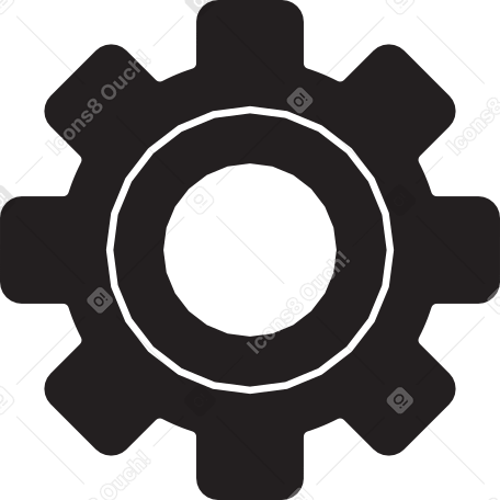 gear with a line inside Illustration in PNG, SVG