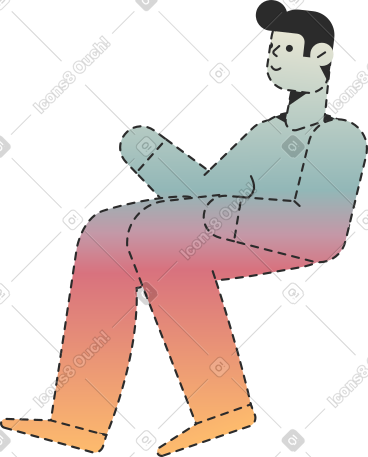 Man sitting PNG, SVG