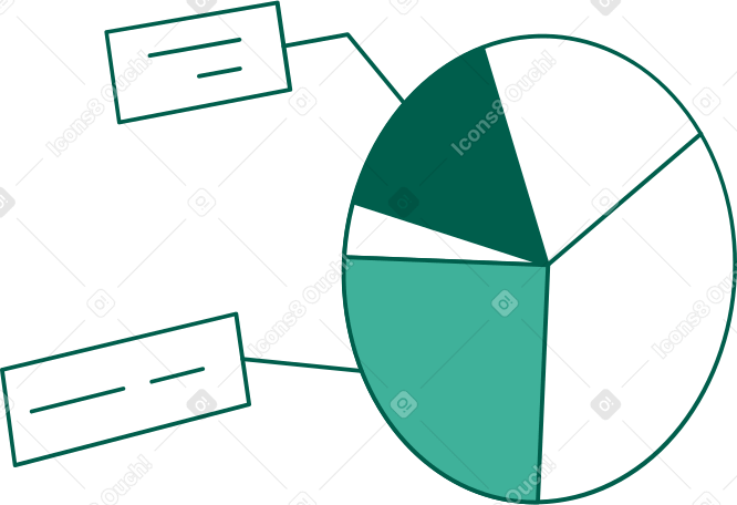 pie chart with text bars PNG, SVG