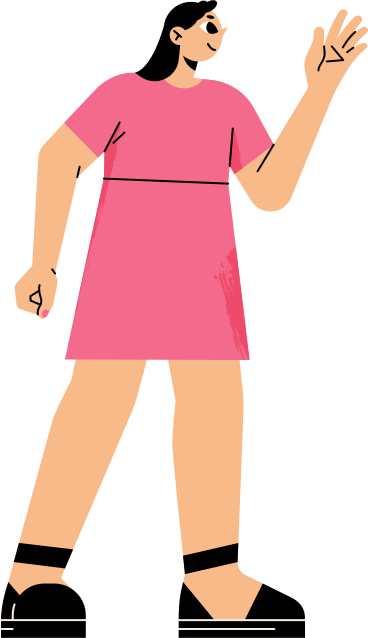 Frau im kleid mit erhobener hand PNG, SVG