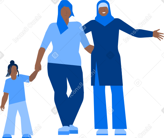 two african women with child PNG, SVG