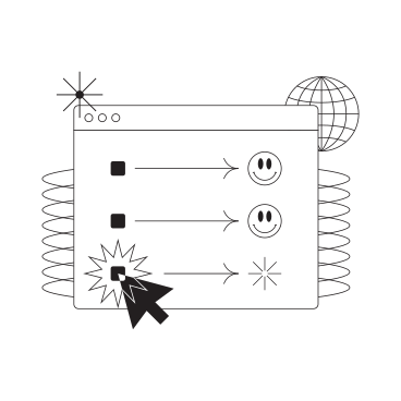 Fenêtre du navigateur avec des émoticônes et des flèches PNG, SVG