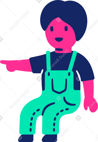 child sitting pointing PNG, SVG