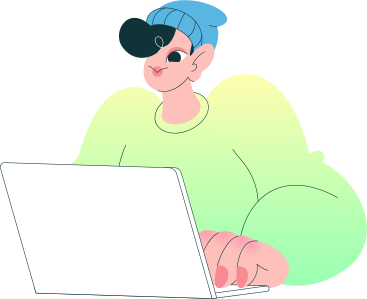 guy wearing beanie hat and holding laptop PNG, SVG