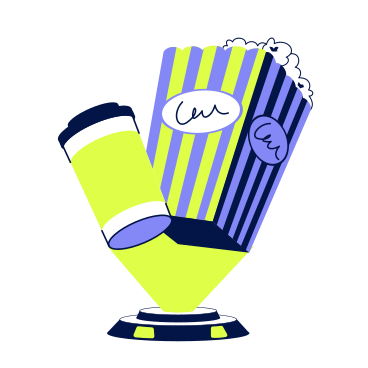 Popcorn und heißgetränk fürs kino PNG, SVG