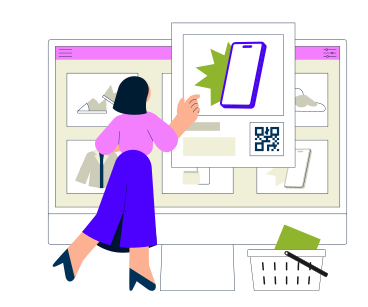 Frau kauft auf online-marktplätzen PNG, SVG