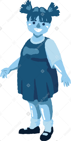 chubby girl standing PNG、SVG