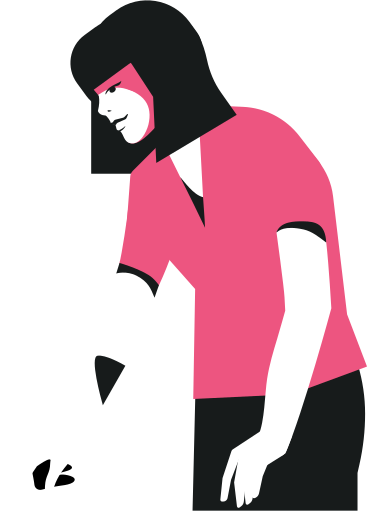 woman leaned over the table PNG, SVG