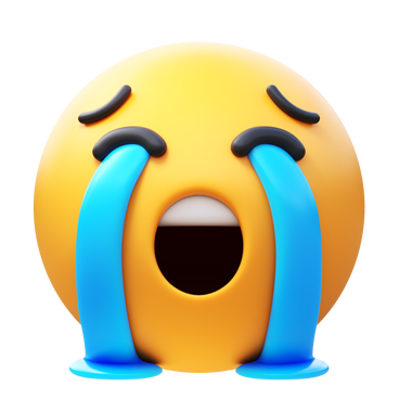 loudly crying face emoji PNG, SVG