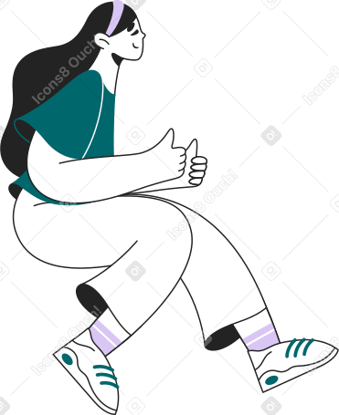 sitting girl holding something in her hands PNG, SVG