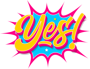 lettering yes comics style text PNG, SVG