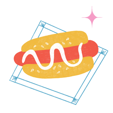 Hot dog on a paper napkin PNG, SVG