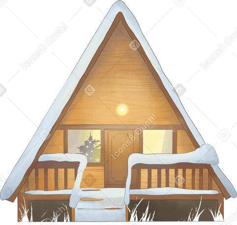winter country house Illustration in PNG, SVG
