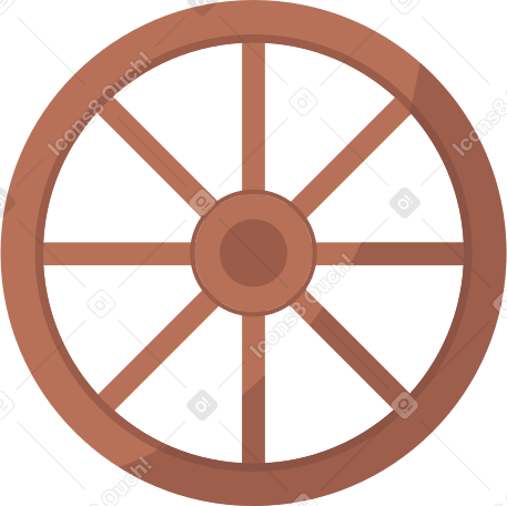wooden wagon wheel Illustration in PNG, SVG