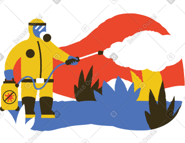 Man disinfecting the environment PNG, SVG