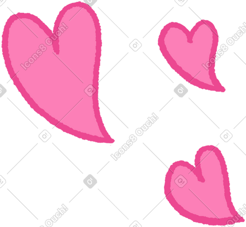 three hearts PNG, SVG