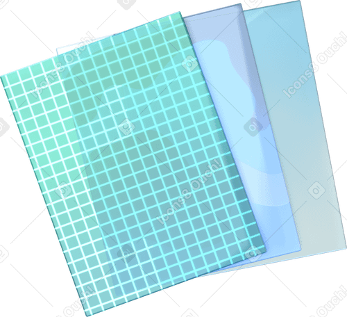 3D Cartes en plastique monochromes avec différents motifs PNG, SVG
