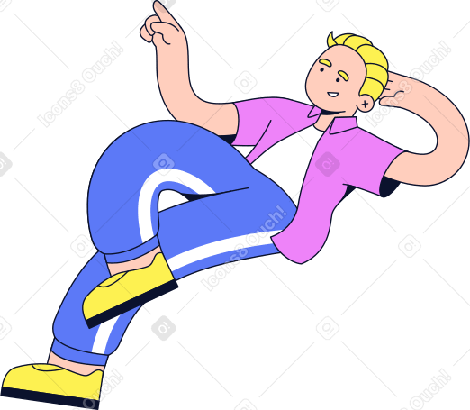man lying down and pointing his finger PNG, SVG